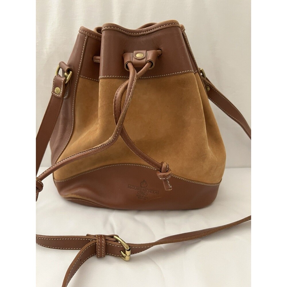 McGuire Nicholas Suede Leather Bucket Bag Brown Crossbody